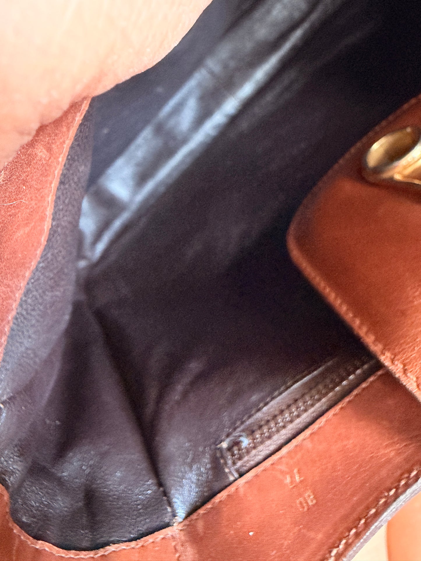 Vintage 70's GUCCI GG Monogram Flip Lock Brown Leather and Suede Hobo