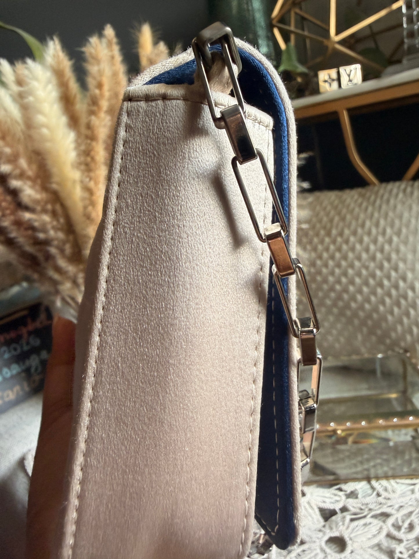 CHANEL Satin Chocolate Bar in Cream and Navy