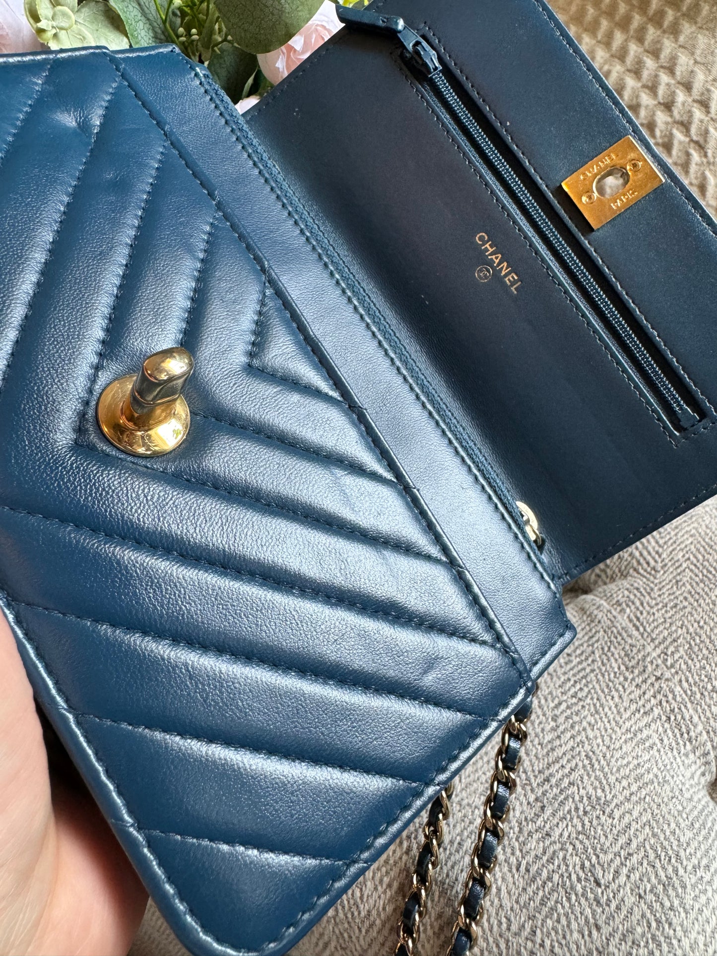 Chanel Trendy WOC in Blue with GHW