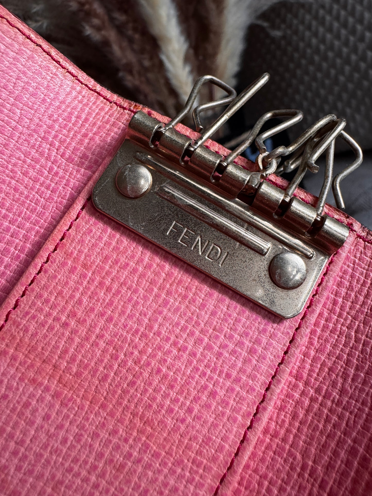 Fendi 6 hook Keycase in Zucca