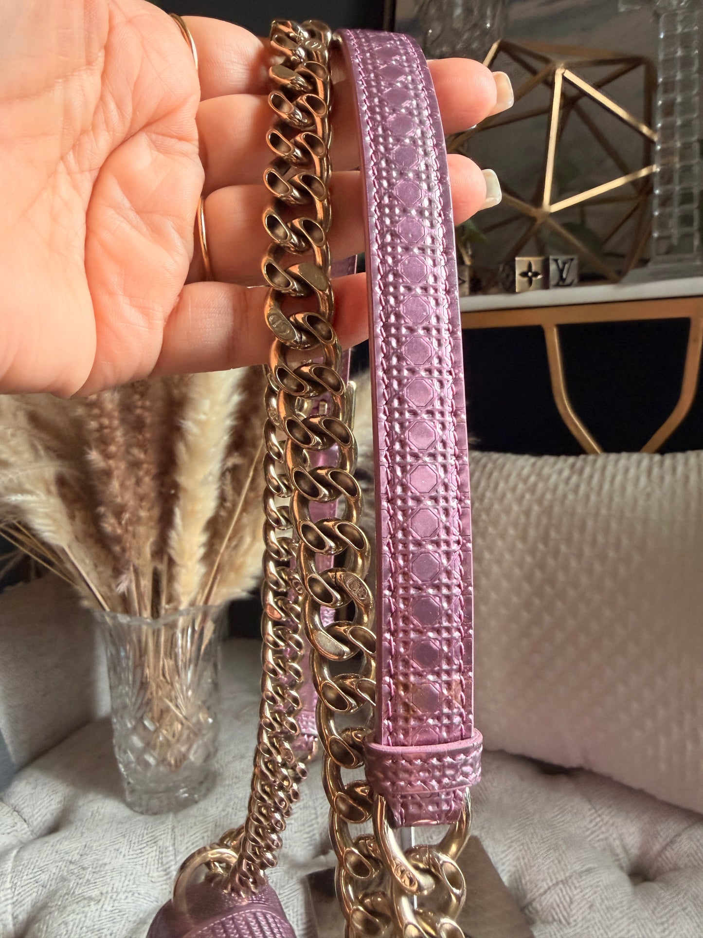 Christian Dior Diorama in Small-Metallic Pink