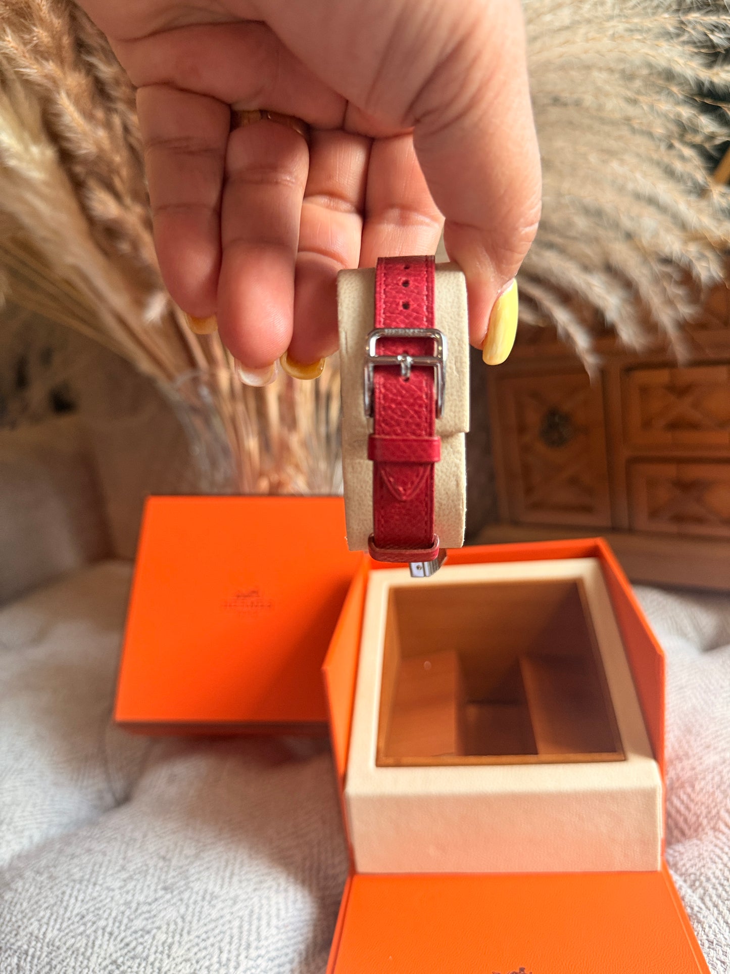 Hermes Kelly Watch in Silver Hardware