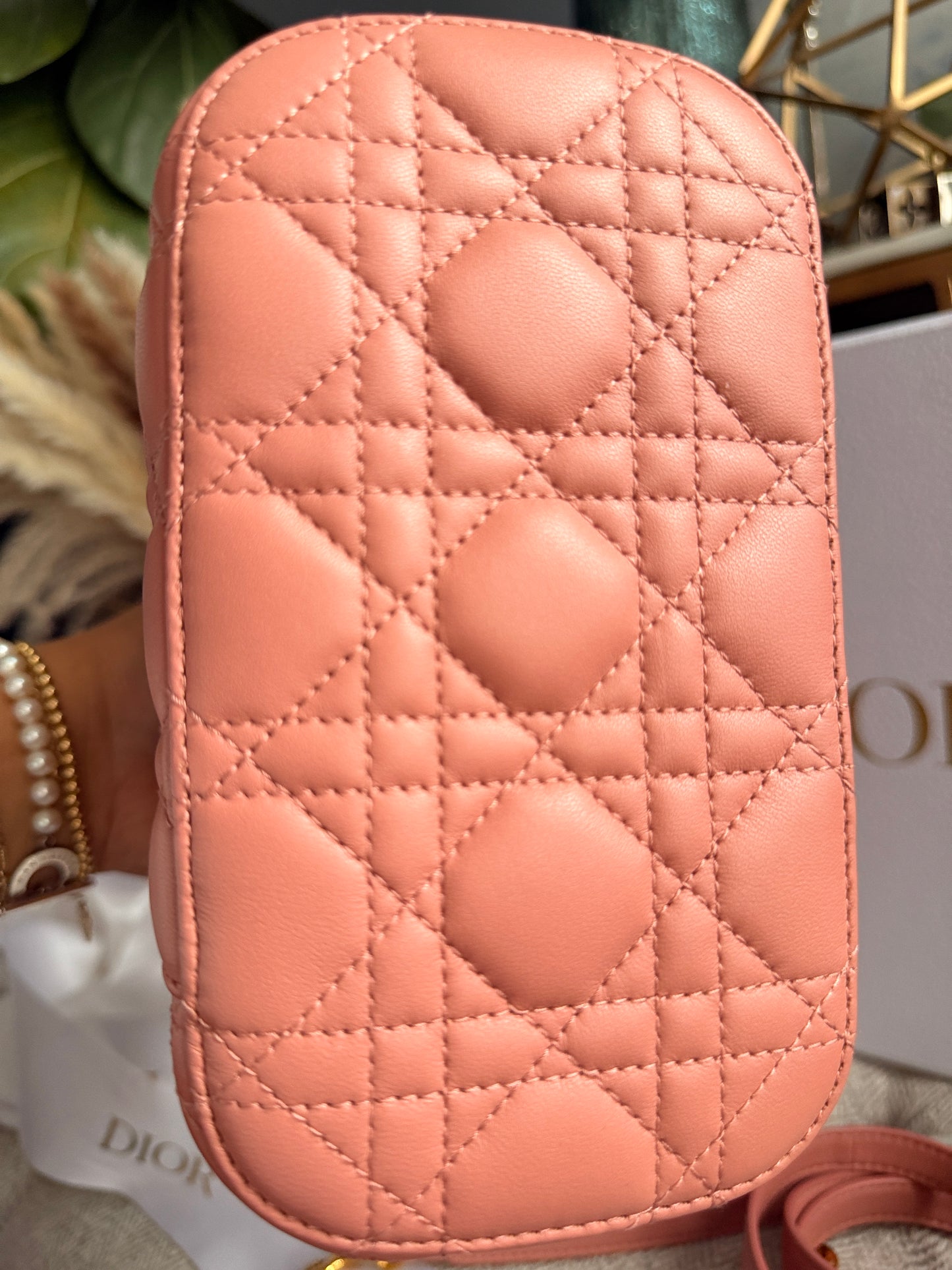 Christian Dior Lambskin Cannage Small Vanity Case