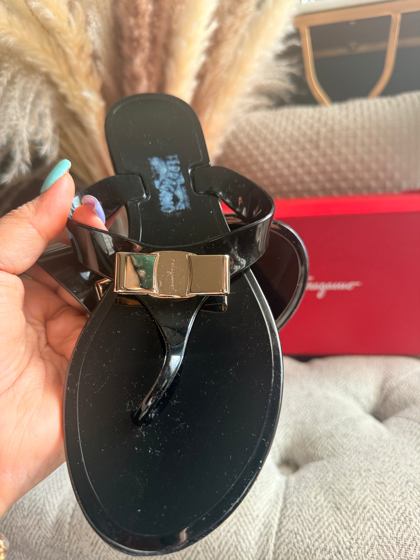 Salvatore Ferragamo Vara Bow Jelly Sandals