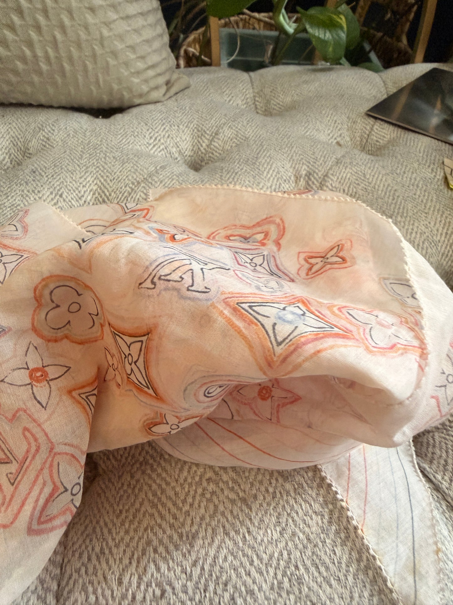 Louis Vuitton Light Pink Monogram Bandeau Scarf