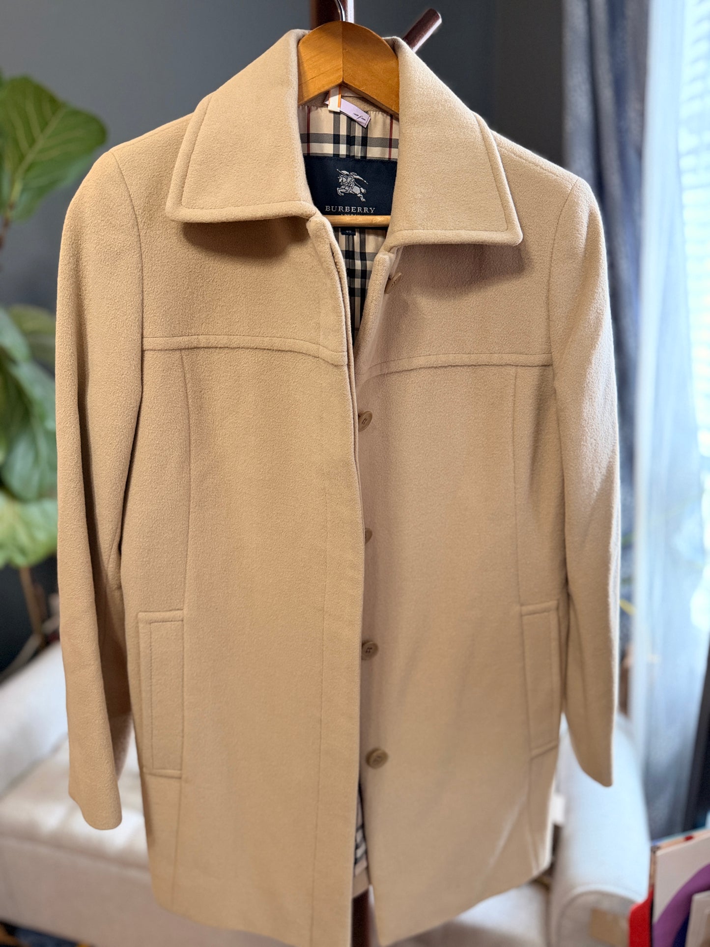 Burberry Classic Angora Blend Coat sz 40
