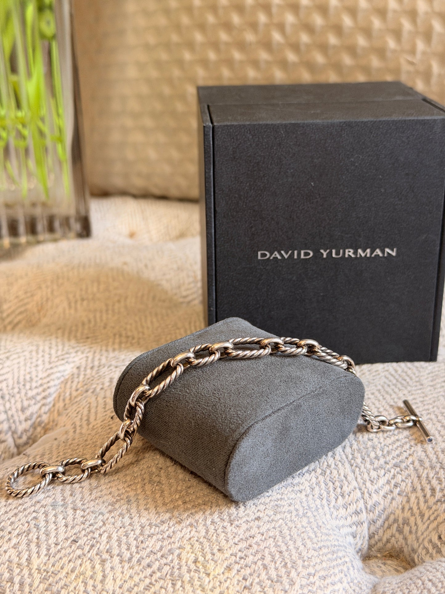 David Yurman Cushion Chain Toggle bracelet with Sapphires
