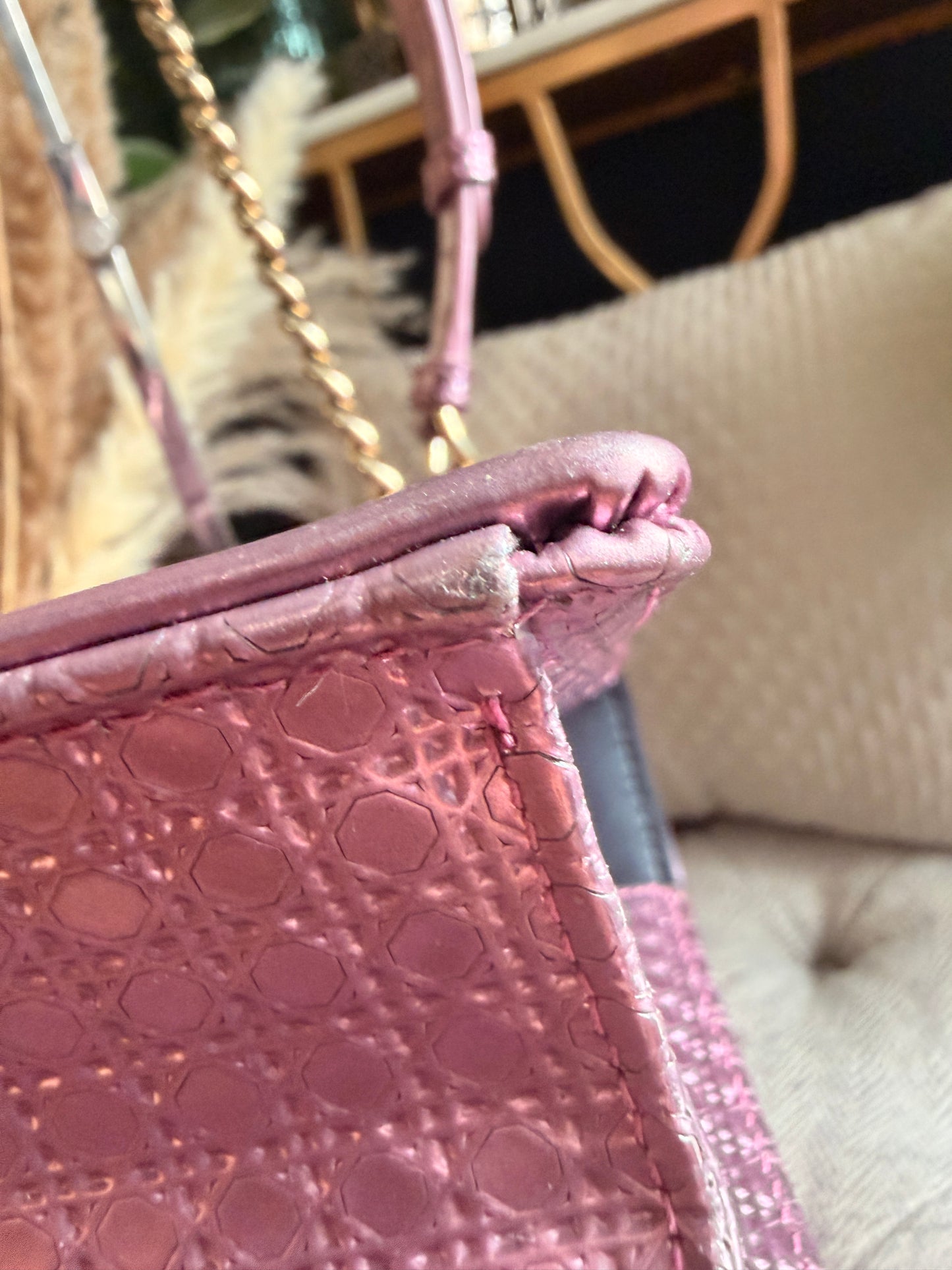 Christian Dior Diorama in Small-Metallic Pink