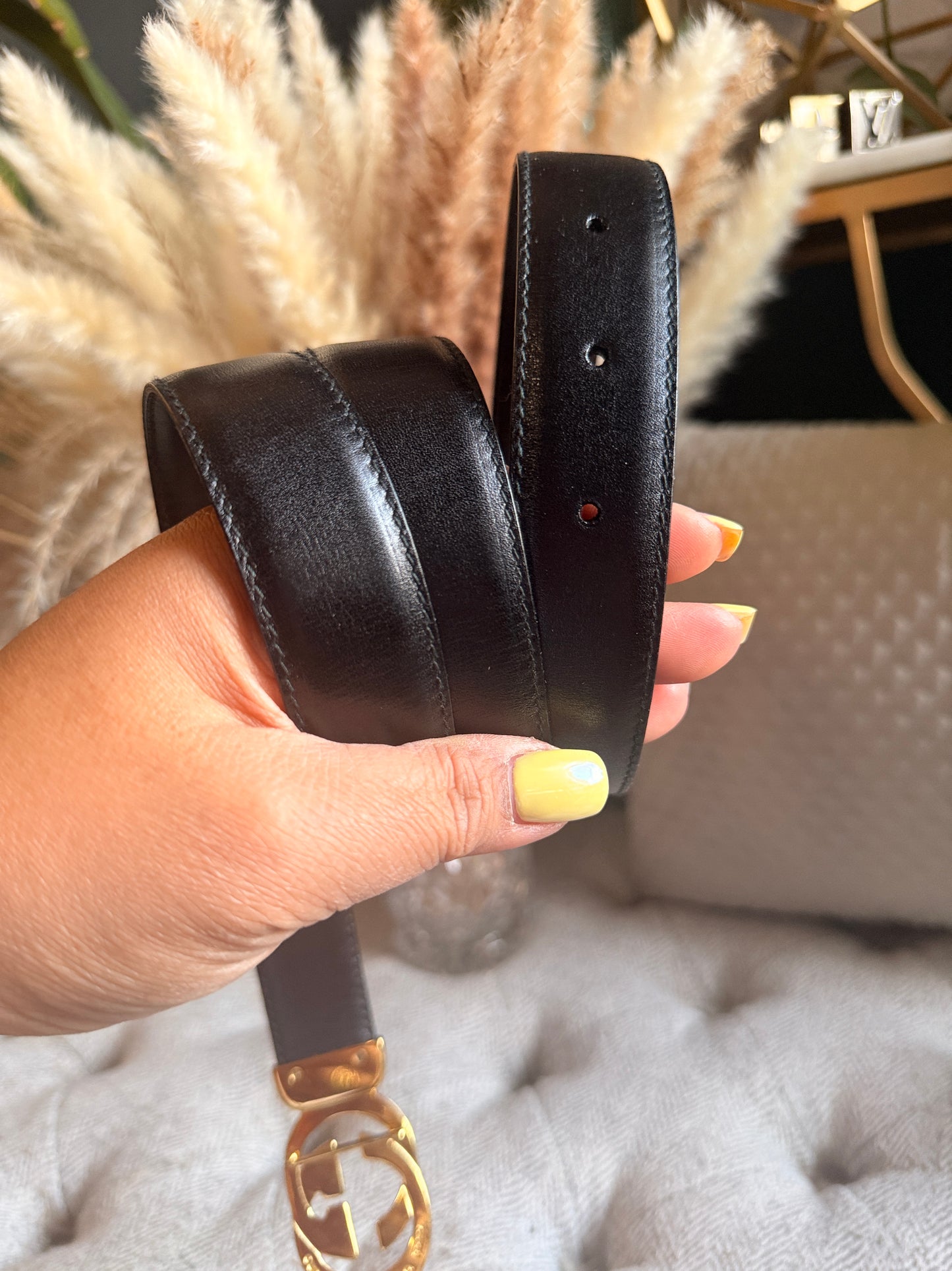 Gucci Reversible Vintage Belt -Black/Dark Brown size105