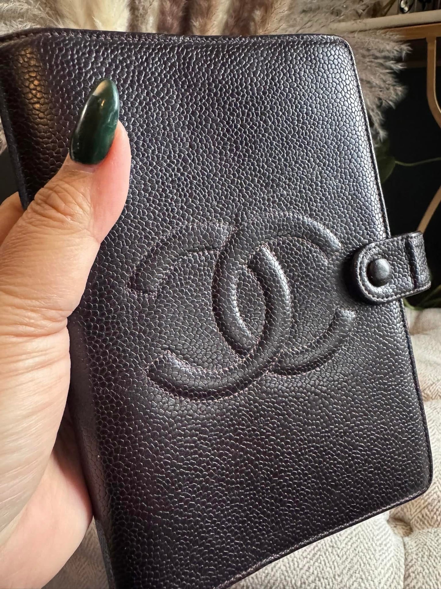 Chanel Vintage Agenda in Chocolate Brown Caviar