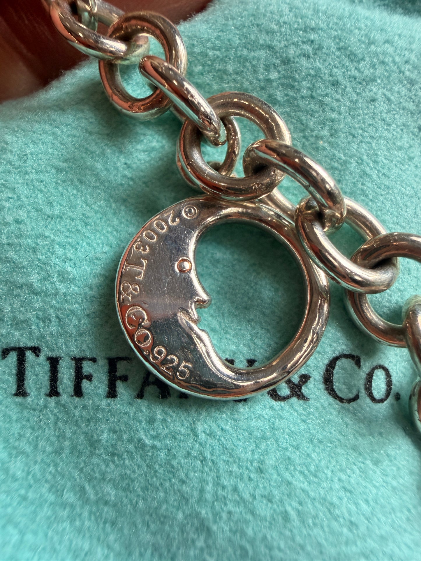 Tiffany & Co RARE Silver 925 Gemstone Nature Flower Moon Butterfly Bracelet