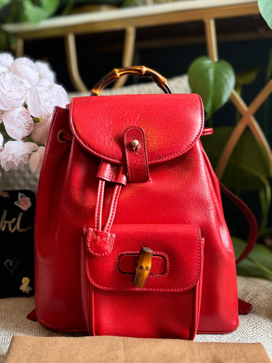 Gucci Vintage Backpack with Bamboo Handle