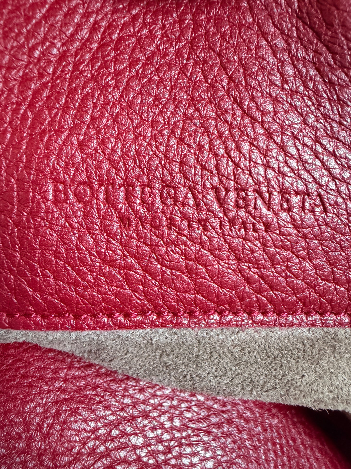 Bottega Veneta Red Cervo Leather Flap Bag