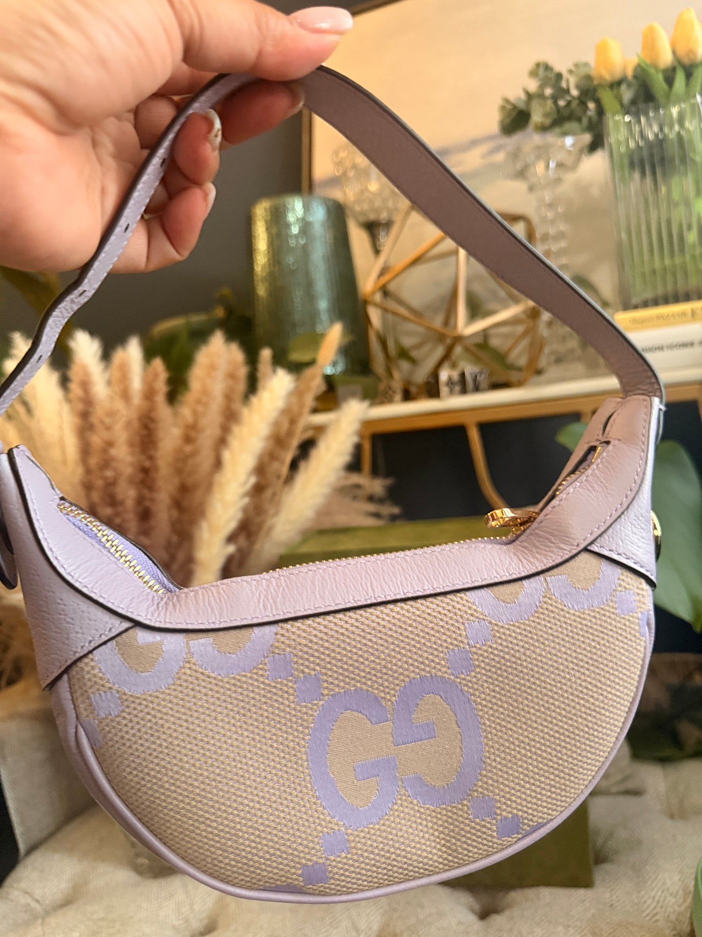 Gucci Jumbo GG Half-moon Mini Hobo