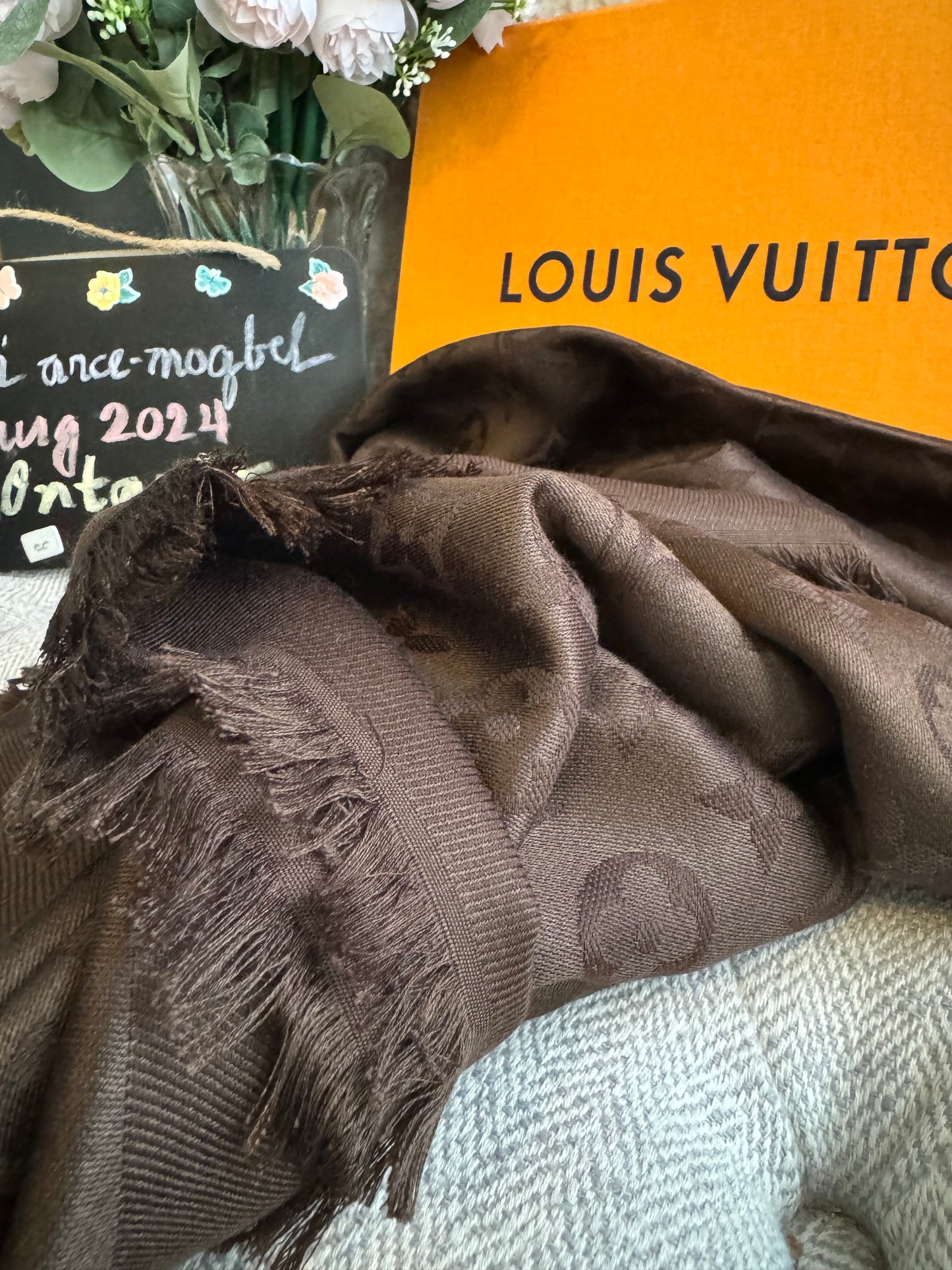 Louis Vuitton Dark Brown Monogram Shawl