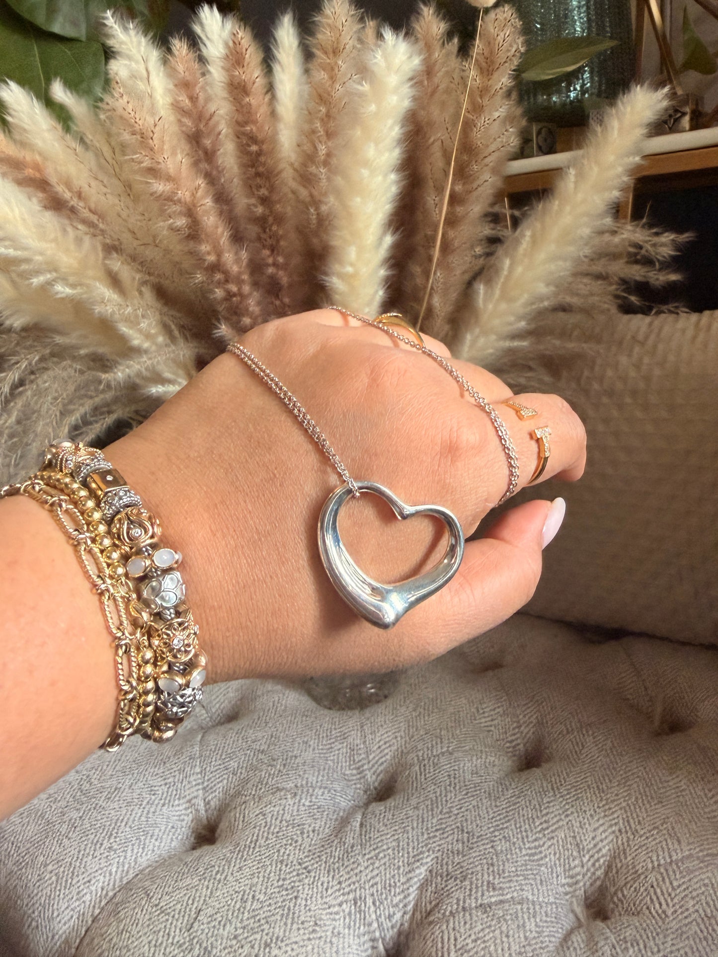 Tiffany & Co. 36mm Extra Large Open Heart Necklace