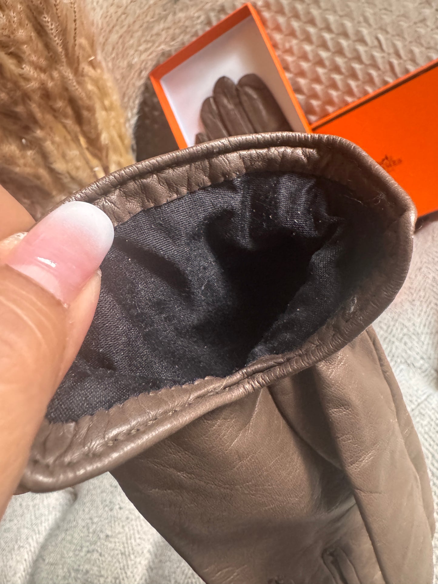 Hermes Fantaisie Leather Gloves