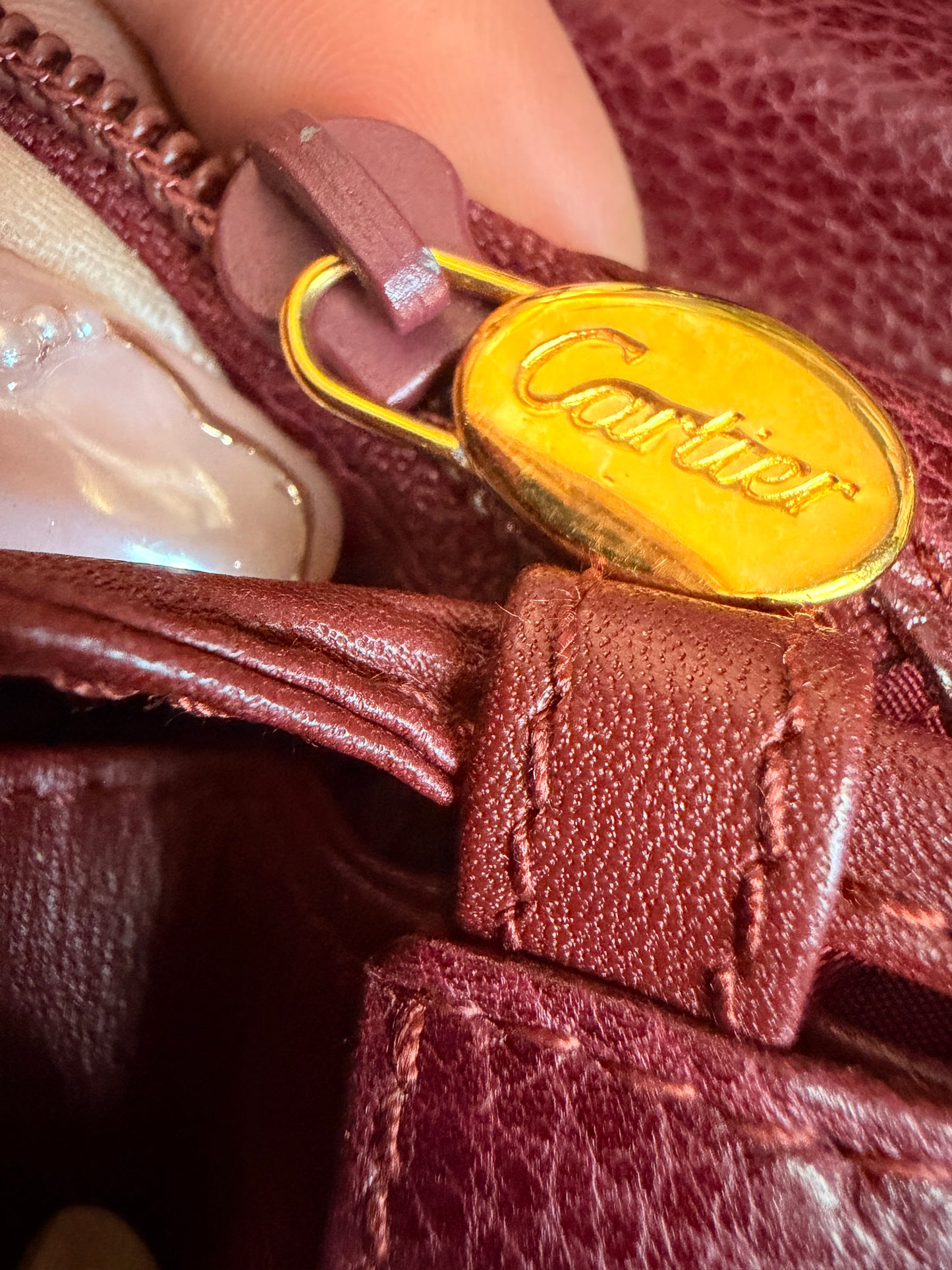 Cartier Vintage Burgundy Leather Crossbody