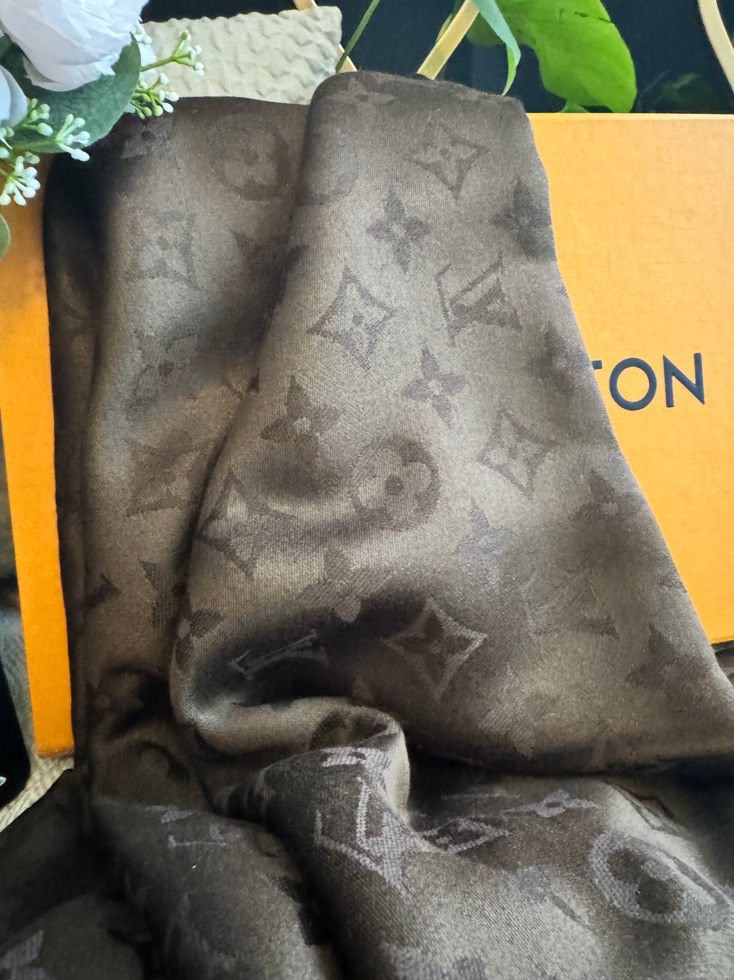 Louis Vuitton Dark Brown Monogram Shawl