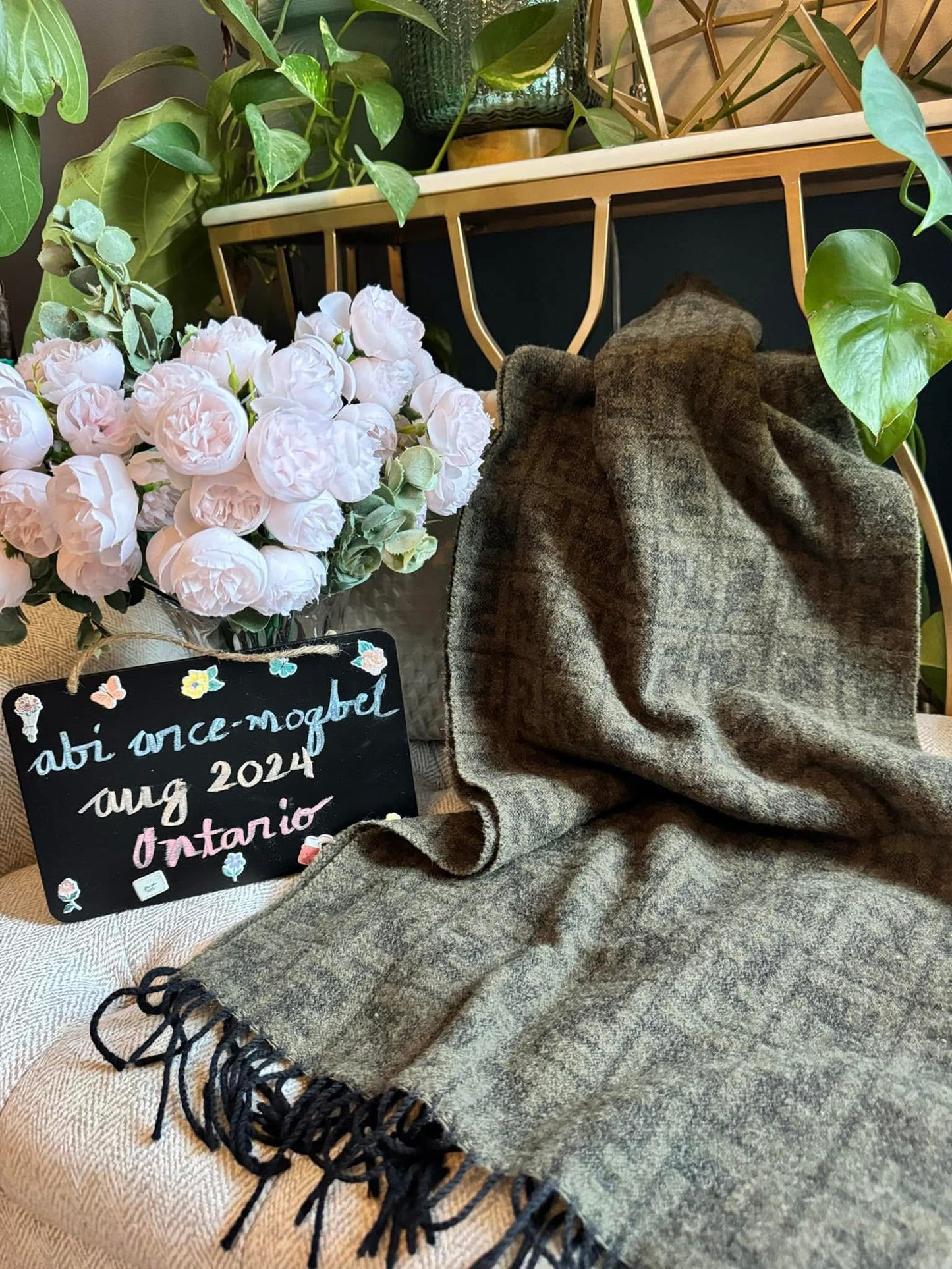 Fendi vintage wool scarf-Zucca