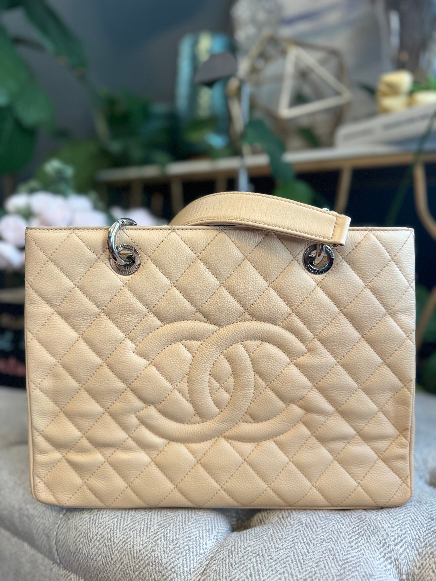 Chanel GST in Beige with Silver Hardware