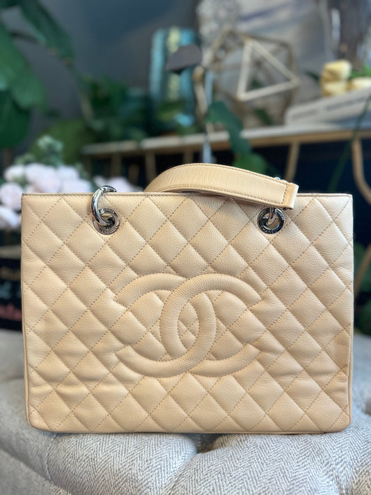 Chanel GST in Beige with Silver Hardware