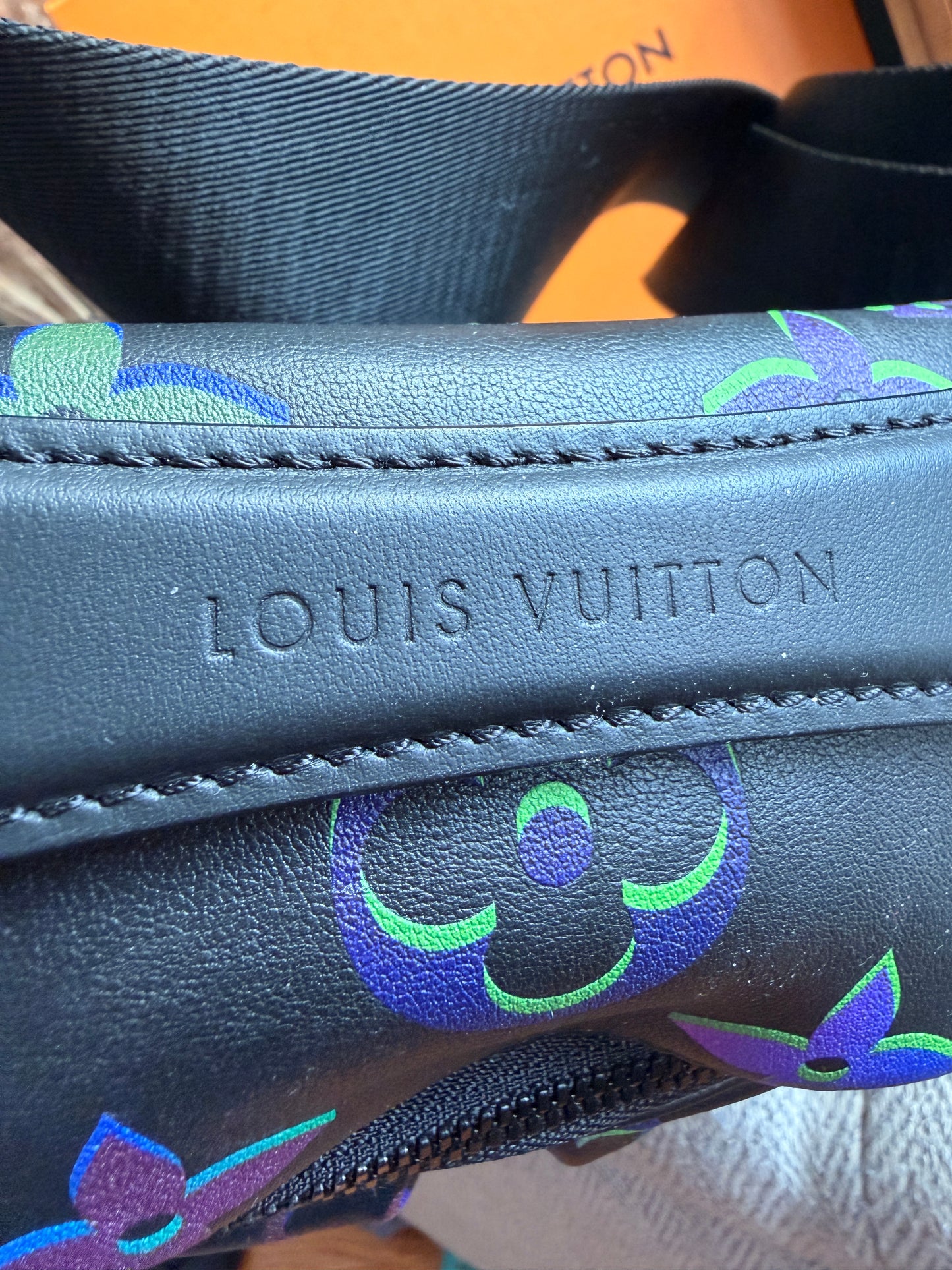 Louis Vuitton Calfskin Monogram Spotlight Comet Bumbag Black Borealis
