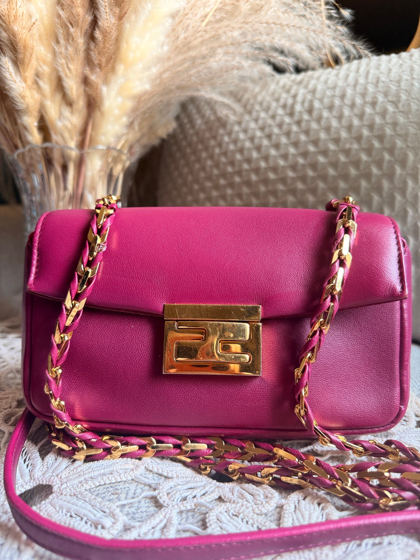 FENDI Shiny Nappa Mini Be Baguette