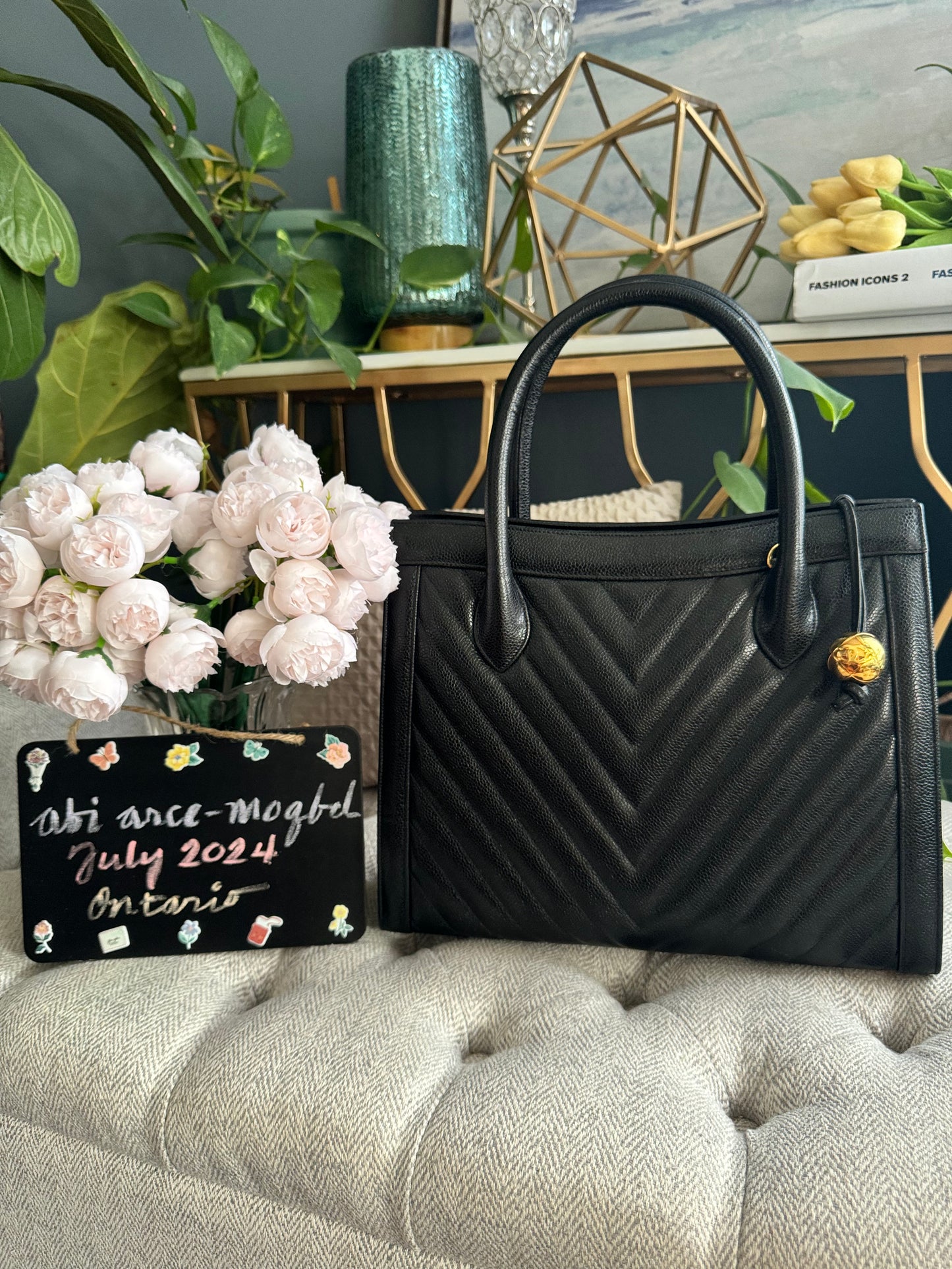 Chanel Caviar Chevron Tote