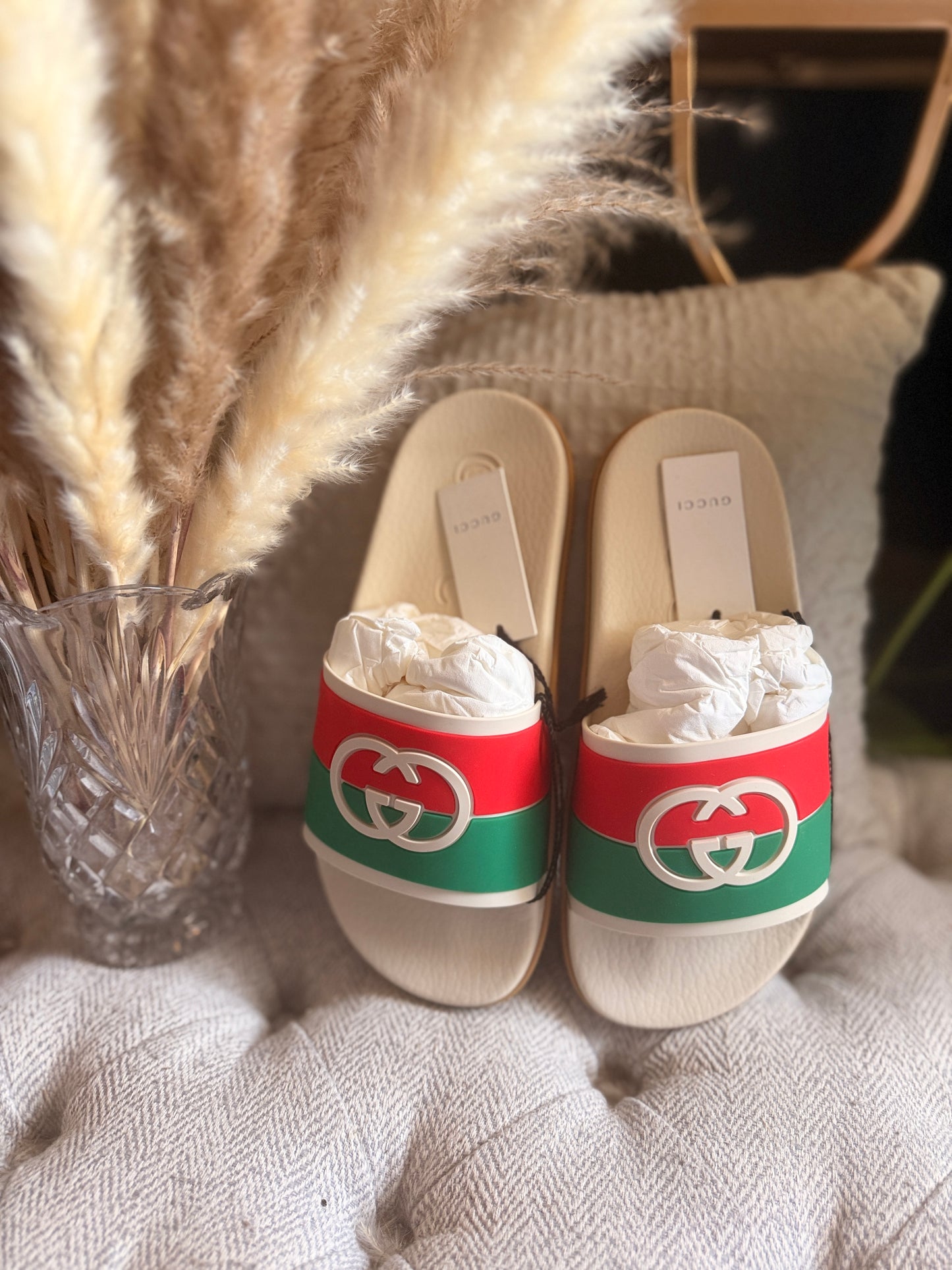 Gucci Interlocking Web Slides BRAND NEW