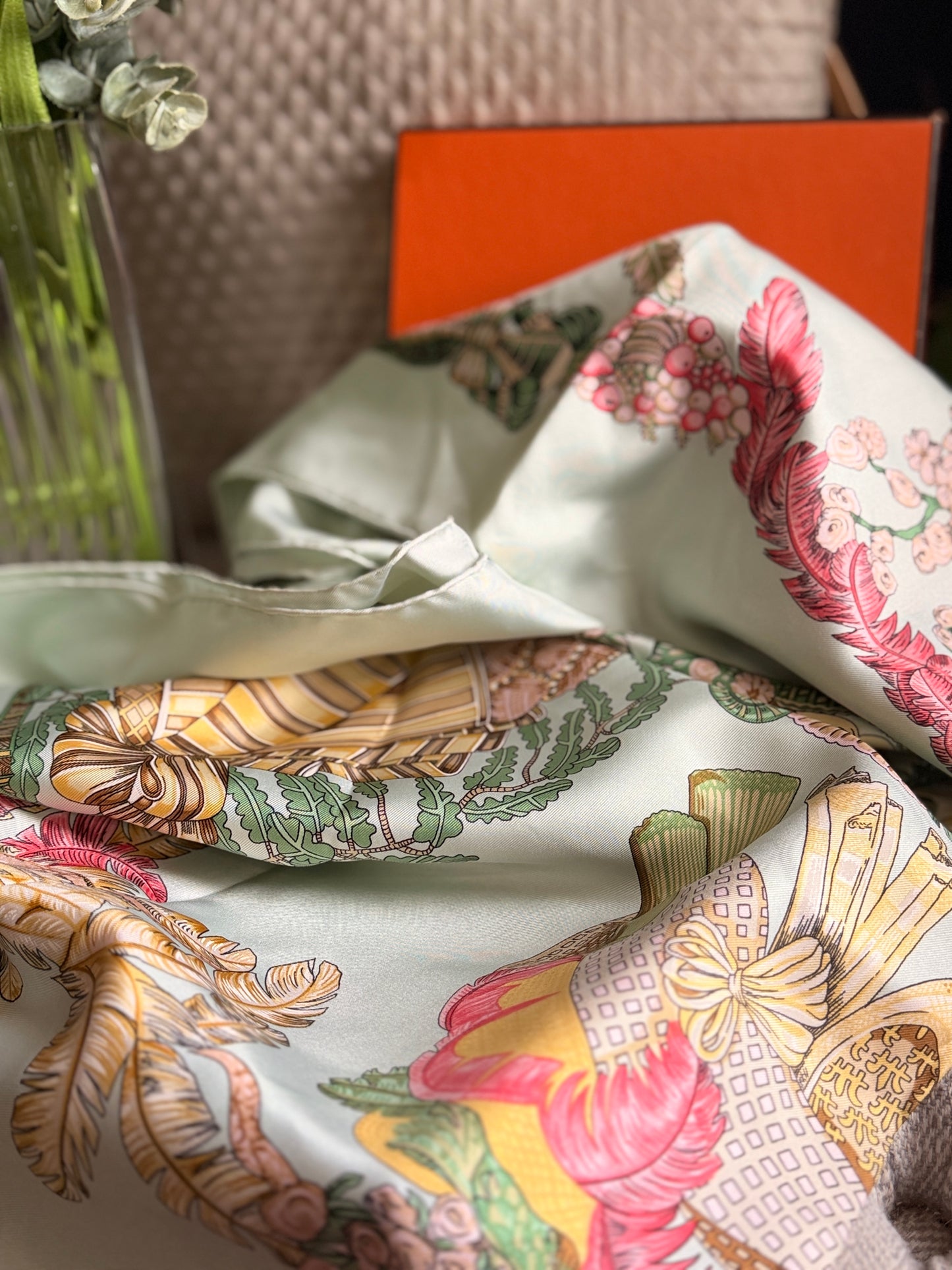 Hermes Multicolor Carré 90 silk handkerchief circa 90's Collection.