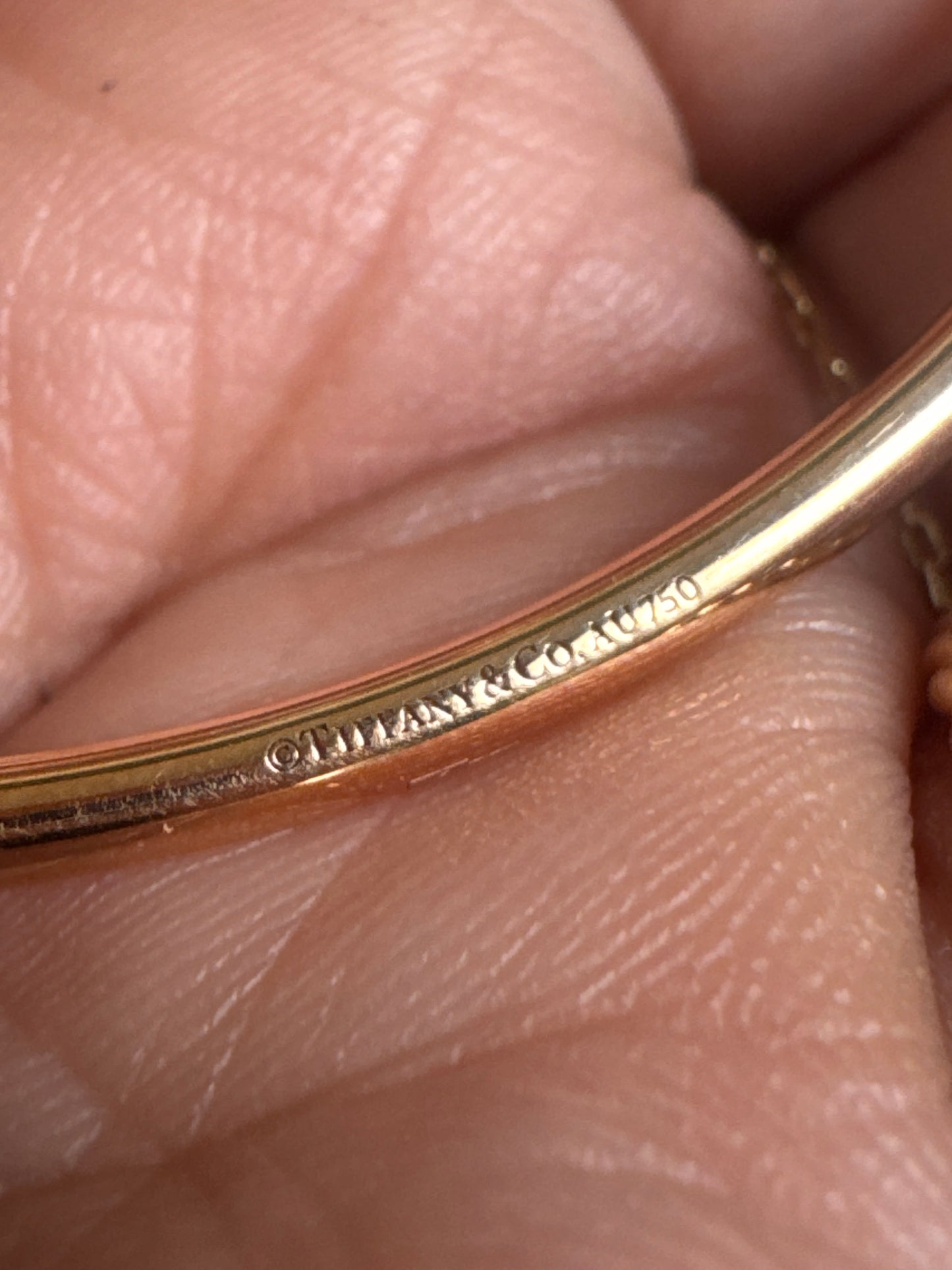 Tiffany & Co Retired & HTF Moonstone 18k RG Bangle