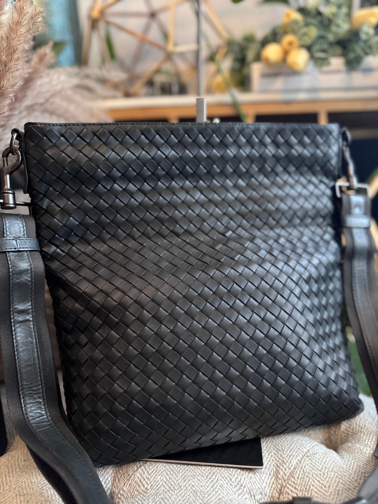 Bottega Veneta Black Messenger Bag