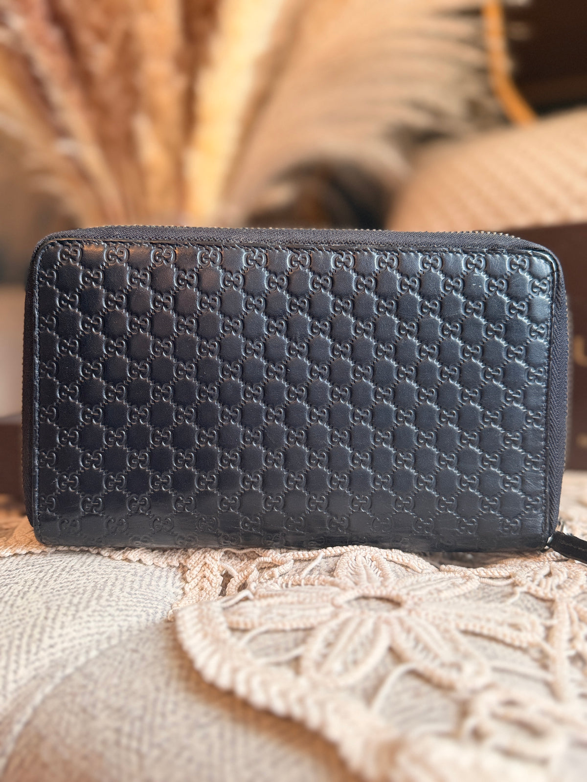 GUCCI
Blue Micro Guccissima Leather Long Zippy Organizer Wallet