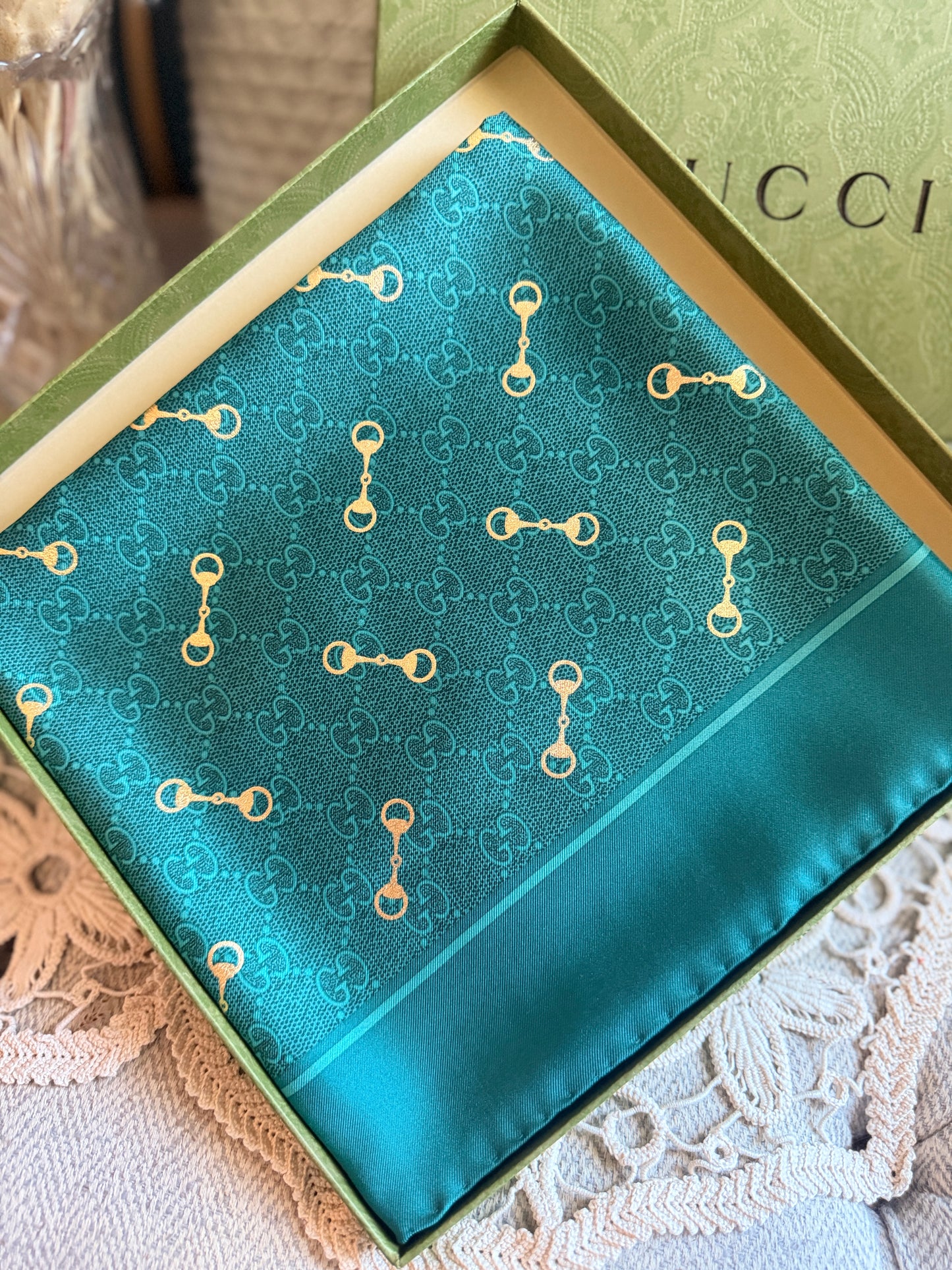 Gucci Horsebit Silk Scarf