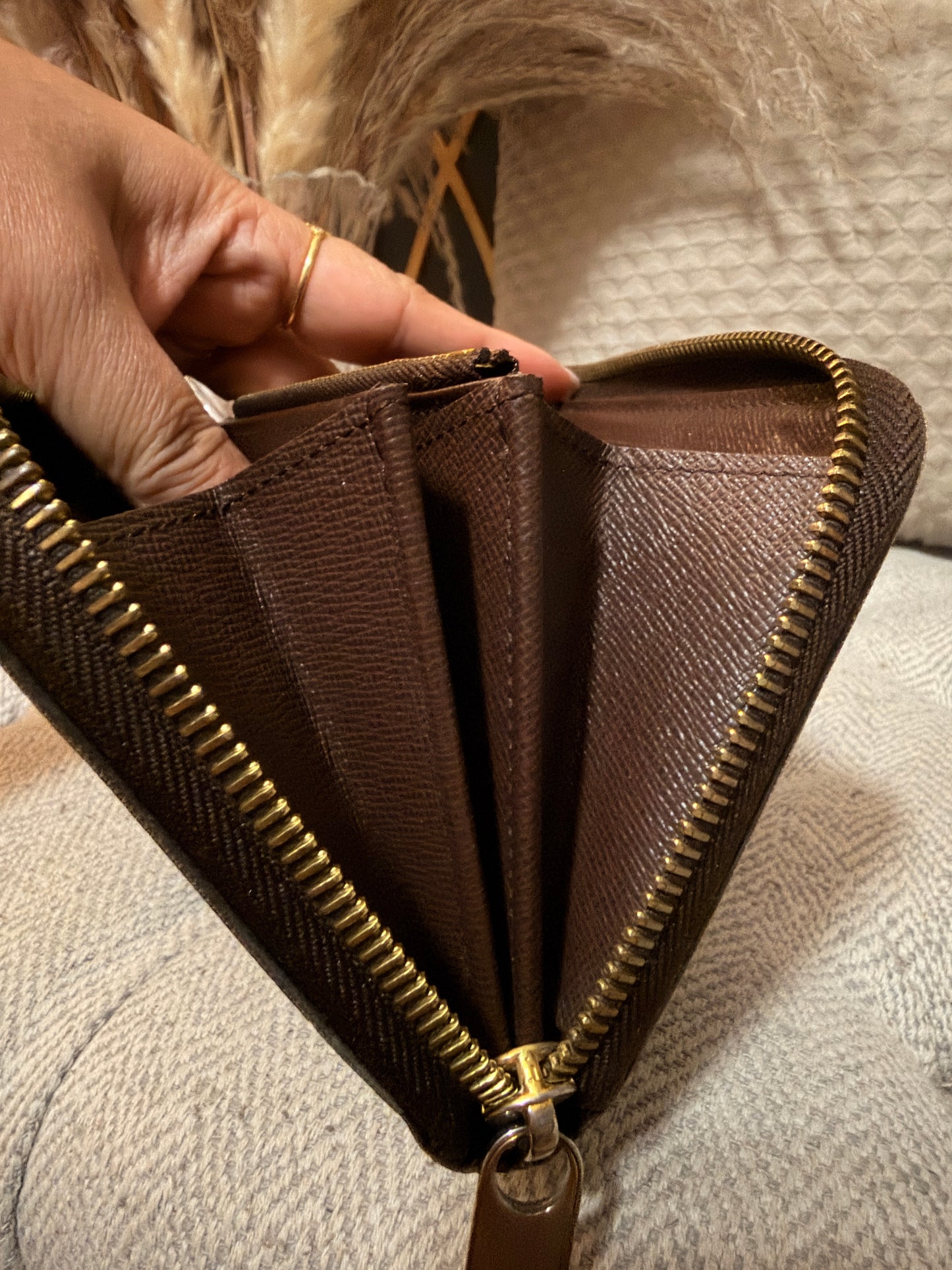 Louis Vuitton Zippy Wallet in Damier Ebene