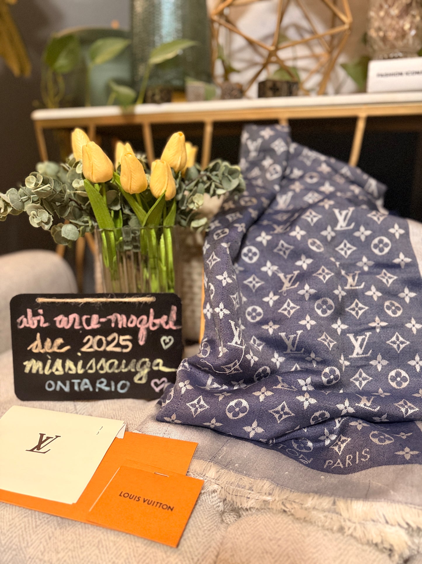 Louis Vuitton Monogram Denim Stole in Blue