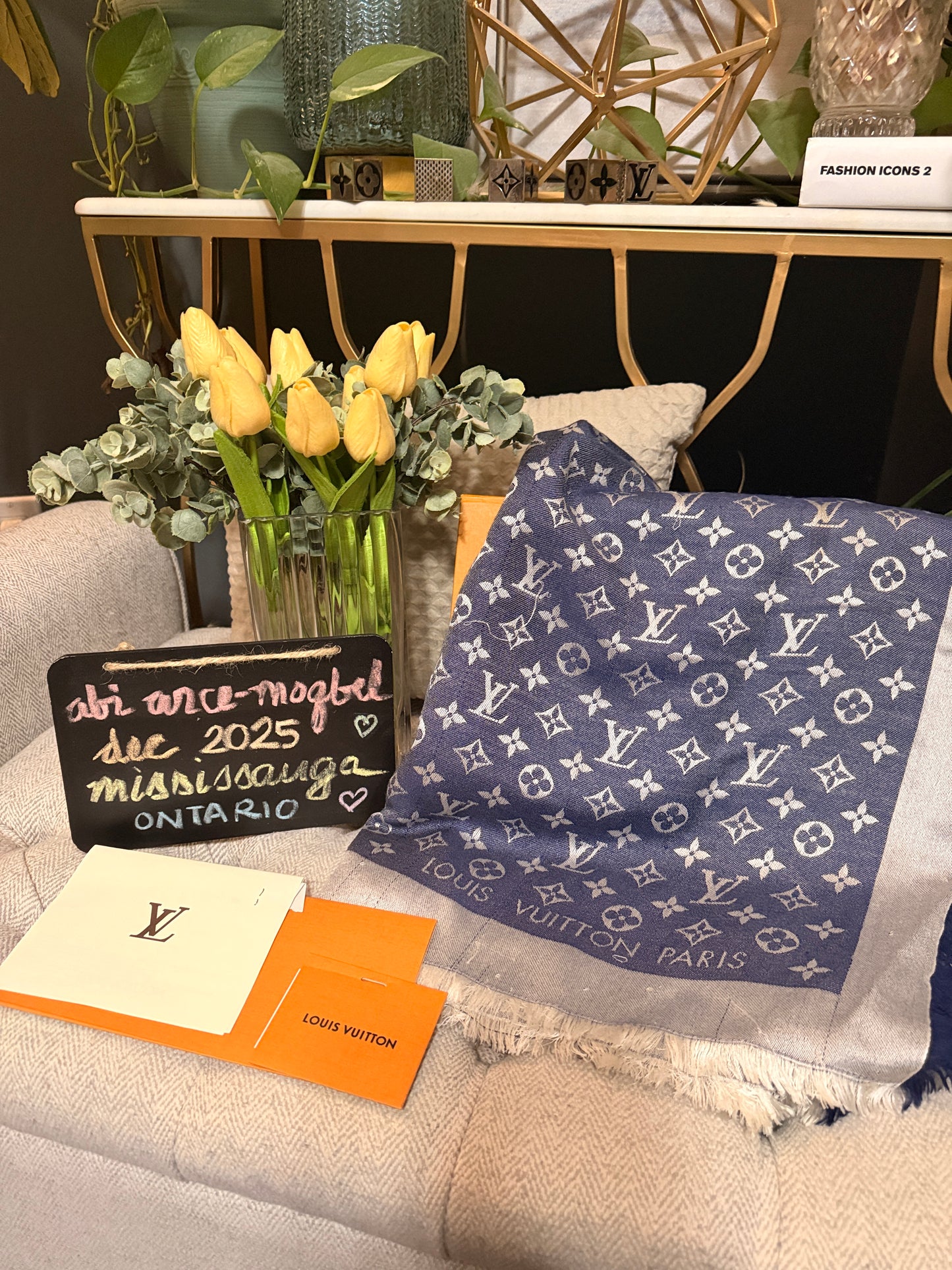 Louis Vuitton Monogram Denim Stole in Blue