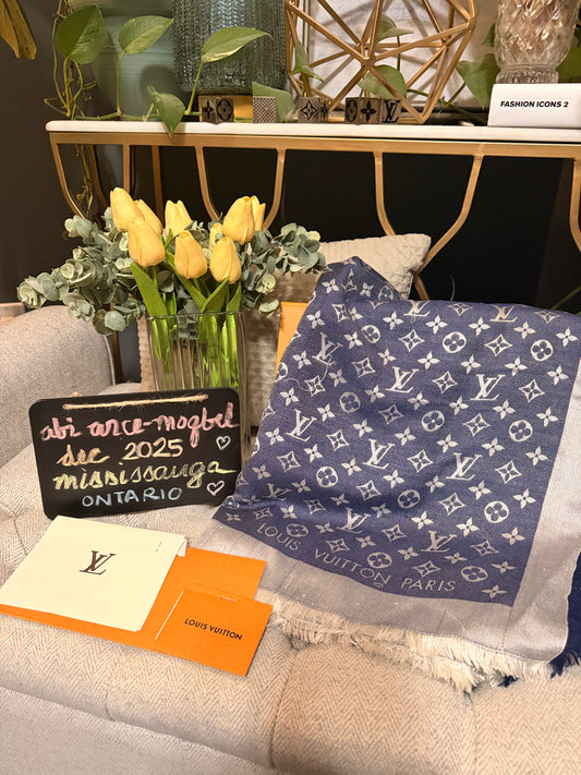 Louis Vuitton Monogram Denim Stole in Blue