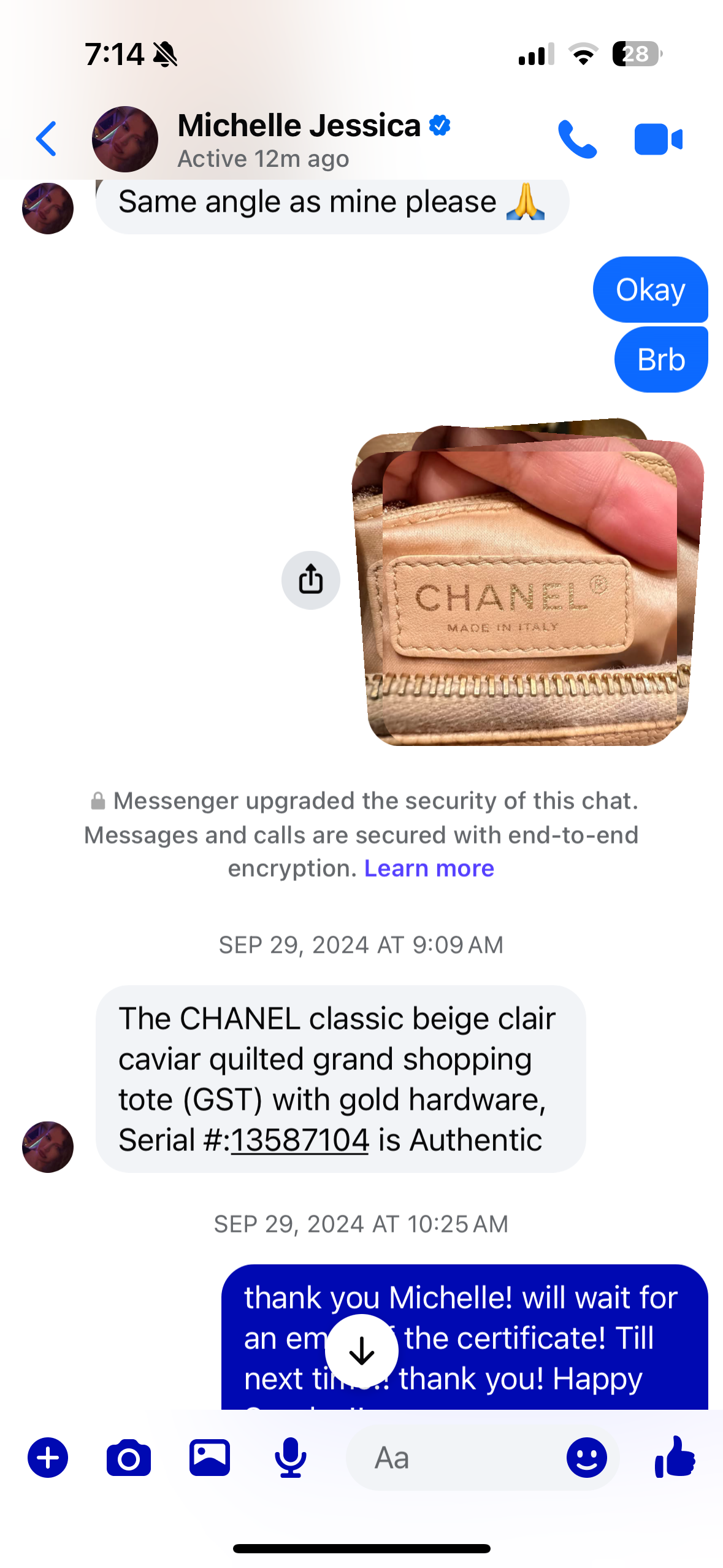 Chanel Beige GST in Gold Hardware