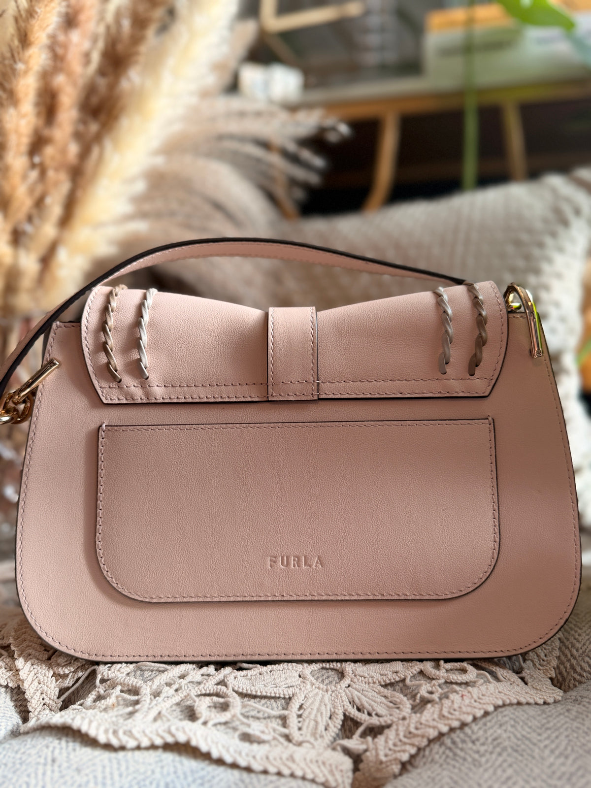 FURLA Blush Pink Leather Shoulder bag/Crossbody