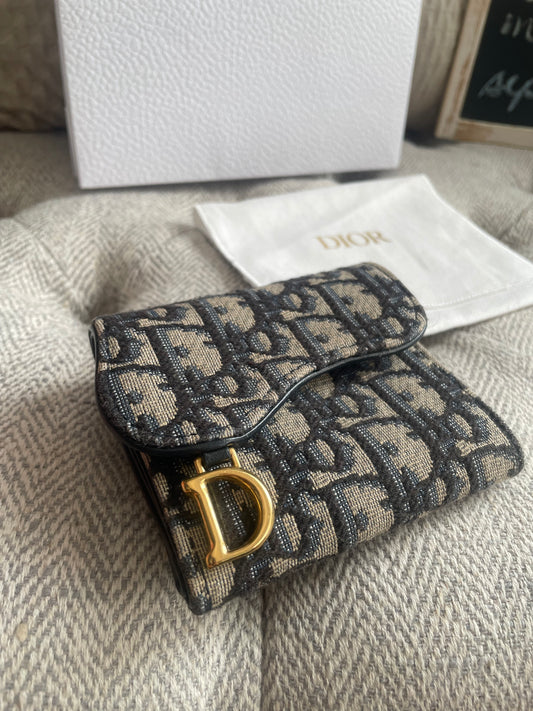 Dior Lotus saddle wallet